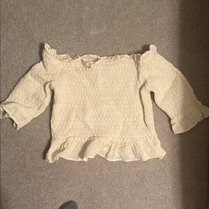 Cream Off-Shoulder Blouse
